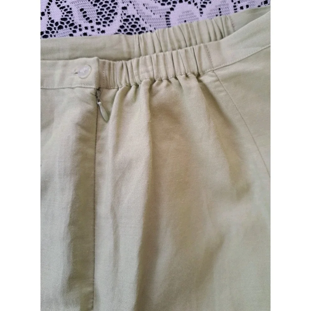 Sherry Taylor Collections Pants Suit XL Lime Green Short Sleeve‎ Elastic Waist